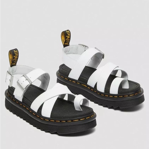NEW Dr. Martens Avry Hydro White Leather Sandals - Picture 1 of 9
